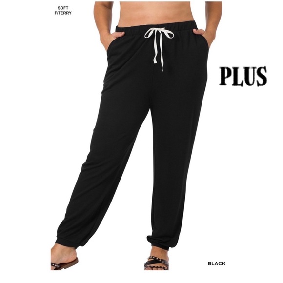 Plus Black Jogger Pants - Picture 1 of 4